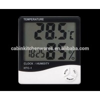 LCD Wall Clock Digital Room Hygrometer Thermometer HTC-1